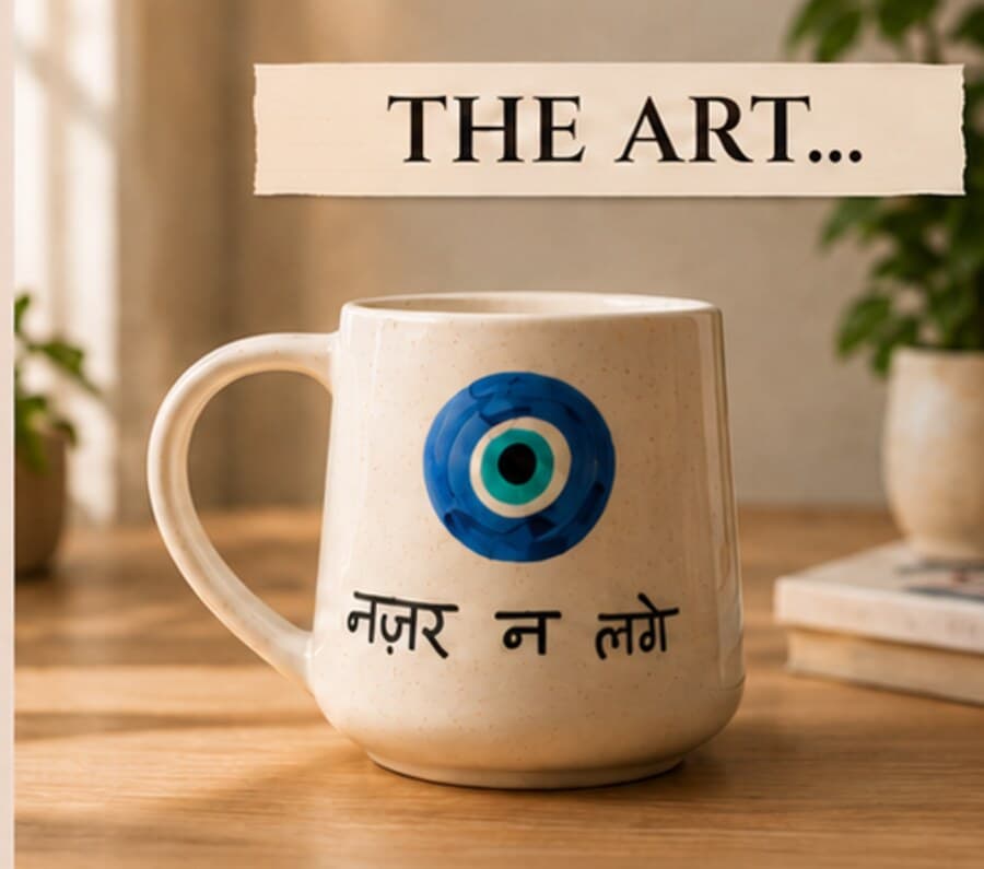 Hand-painted evil-eye mug — the art of Ceremica