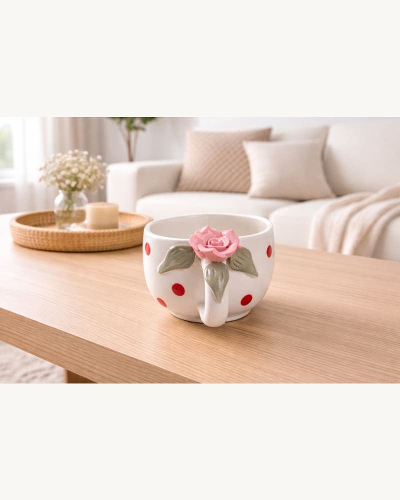 Rose Mug | Rose Cup | 3D Rose Coffee Mug | Cute Rose Mug | Gift Mug | Pintresty Mug | Handmade Mug